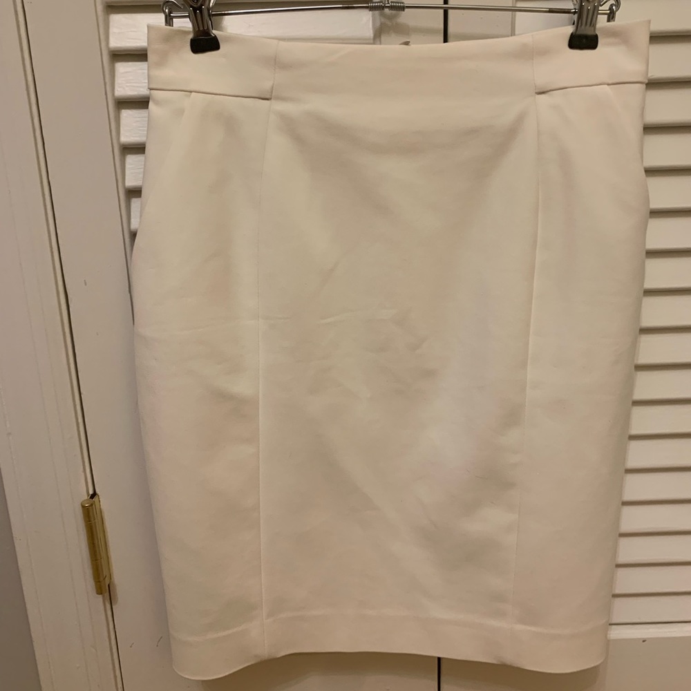 Womens h&m white midi skirt size 8